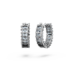 Brincos Swarovski Argola Matrix Lapidação Baguete Cinzentos Lacada a Ródio