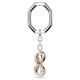 Chaveiro Swarovski Infinity Branco Acabamento de combinação de metais