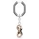 Chaveiro Swarovski Infinity Branco Acabamento de combinação de metais