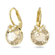 Brincos Swarovski Compridos Bella V Lapidação Redonda Dourado Lacado a Dourado