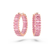 Brincos Swarovski Argola Matrix Lapidação Baguete Rosa Lacado a Rosa Dourado