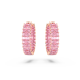 Brincos Swarovski Argola Matrix Lapidação Baguete Rosa Lacado a Rosa Dourado