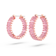 Brincos Swarovski Argola Matrix Lapidação Baguete Rosa Lacado a Rosa Dourado