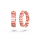 Brincos Swarovski Argola Matrix Lapidação Baguete Rosa Lacado a Rosa Dourado