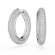 Brincos Swarovski Argola Dextera Médias Brancos Lacado a Ródio