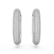 Brincos Swarovski Argola Dextera Médias Brancos Lacado a Ródio