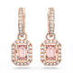 Brincos Swarovski Compridos Millenia Lapidação Octogonal Rosa Lacado a Rosa Dourado A
