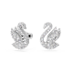 Brincos Swarovski Stud Iconic Swan Cisne Branco Lacado a Ródio