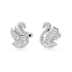 Brincos Swarovski Stud Iconic Swan Cisne Branco Lacado a Ródio
