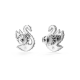 Brincos Swarovski Stud Iconic Swan Cisne Branco Lacado a Ródio