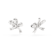 Brincos Swarovski Stud Volta Laço Pequenos Branco Lacado a Ródio
