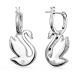 Brincos Swarovski Compridos Iconic Swan Cisne Branco Lacado a Ródio