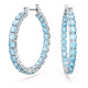 Brincos Swarovski Argola Matrix Lapidação Redonda Azul Lacado a Ródio