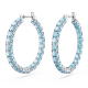 Brincos Swarovski Argola Matrix Lapidação Redonda Azul Lacado a Ródio