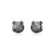 Brincos Swarovski Stud Millenia Lapidação Quadrada Pretos Lacada a Ródio