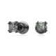 Brincos Swarovski Stud Millenia Lapidação Quadrada Pretos Lacada a Ródio
