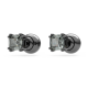 Brincos Swarovski Stud Millenia Lapidação Quadrada Pretos Lacada a Ródio