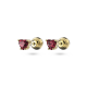 Brincos Swarovski Stud Stilla Coração Vermelhas Lacado a Dourado