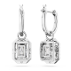 Brincos Swarovski Compridos Millenia Lapidação Octogonal Branco Lacado a Ródio