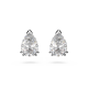 Brincos Swarovski Stud Millenia Lapidação Pera Branco Lacado a Ródio