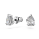Brincos Swarovski Stud Millenia Lapidação Pera Branco Lacado a Ródio