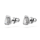 Brincos Swarovski Stud Millenia Lapidação Pera Branco Lacado a Ródio