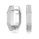 Brincos Swarovski Argola Dextera Modelo Octagonal Pequenas Brancos Lacado a Ródio