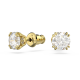 Brincos Swarovski Stud Constella Lapidação Redonda Branco Lacado a Dourado
