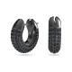 Brincos Swarovski Argola Dextera Pequenas Pretos Lacada a Ródio