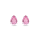Brincos Swarovski Stud Gema Lapidação Gota Rosa Lacado a Ródio