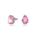 Brincos Swarovski Stud Gema Lapidação Gota Rosa Lacado a Ródio