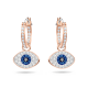 Brincos Swarovski Argola Symbolic Olho Grego Azul Lacado a Rosa Dourado