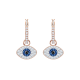 Brincos Swarovski Argola Symbolic Olho Grego Azul Lacado a Rosa Dourado