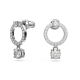 Brincos Swarovski Argola Attract Lapidação Redonda Brancos Lacado a Ródio