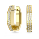 Brincos Swarovski Argola Dextera Modelo Octagonal Pequenas Brancos Lacado a Dourado