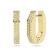 Brincos Swarovski Argola Dextera Modelo Octagonal Pequenas Brancos Lacado a Dourado