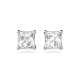 Brincos Swarovski Stud Attract Lapidação Quadrada Branco Lacado a Ródio