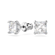 Brincos Swarovski Stud Attract Lapidação Quadrada Branco Lacado a Ródio