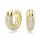 Brincos Swarovski Argola Dextera Pequenas Brancos Lacado a Dourado