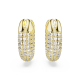 Brincos Swarovski Argola Dextera Pequenas Brancos Lacado a Dourado