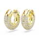 Brincos Swarovski Argola Dextera Pequenas Brancos Lacado a Dourado