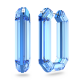 Brincos Swarovski Argola Lucent Marcante Modelo Octagonal Azul