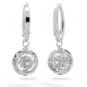 Brincos Swarovski Compridos Sparkling Dance Lapidação Redonda Branco Lacado a Ródio