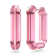 Brincos Swarovski Argola Lucent Marcante Modelo Octagonal Rosa