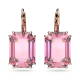 Brincos Swarovski Compridos Millenia Lapidação Octogonal Rosa Lacado a Rosa Dourado B