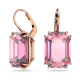 Brincos Swarovski Compridos Millenia Lapidação Octogonal Rosa Lacado a Rosa Dourado B