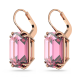 Brincos Swarovski Compridos Millenia Lapidação Octogonal Rosa Lacado a Rosa Dourado B