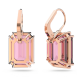 Brincos Swarovski Compridos Millenia Lapidação Octogonal Rosa Lacado a Rosa Dourado B
