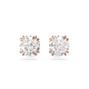 Brincos Swarovski Stud Constella Lapidação Redonda Branco Lacado a Rosa Dourado