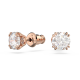 Brincos Swarovski Stud Constella Lapidação Redonda Branco Lacado a Rosa Dourado